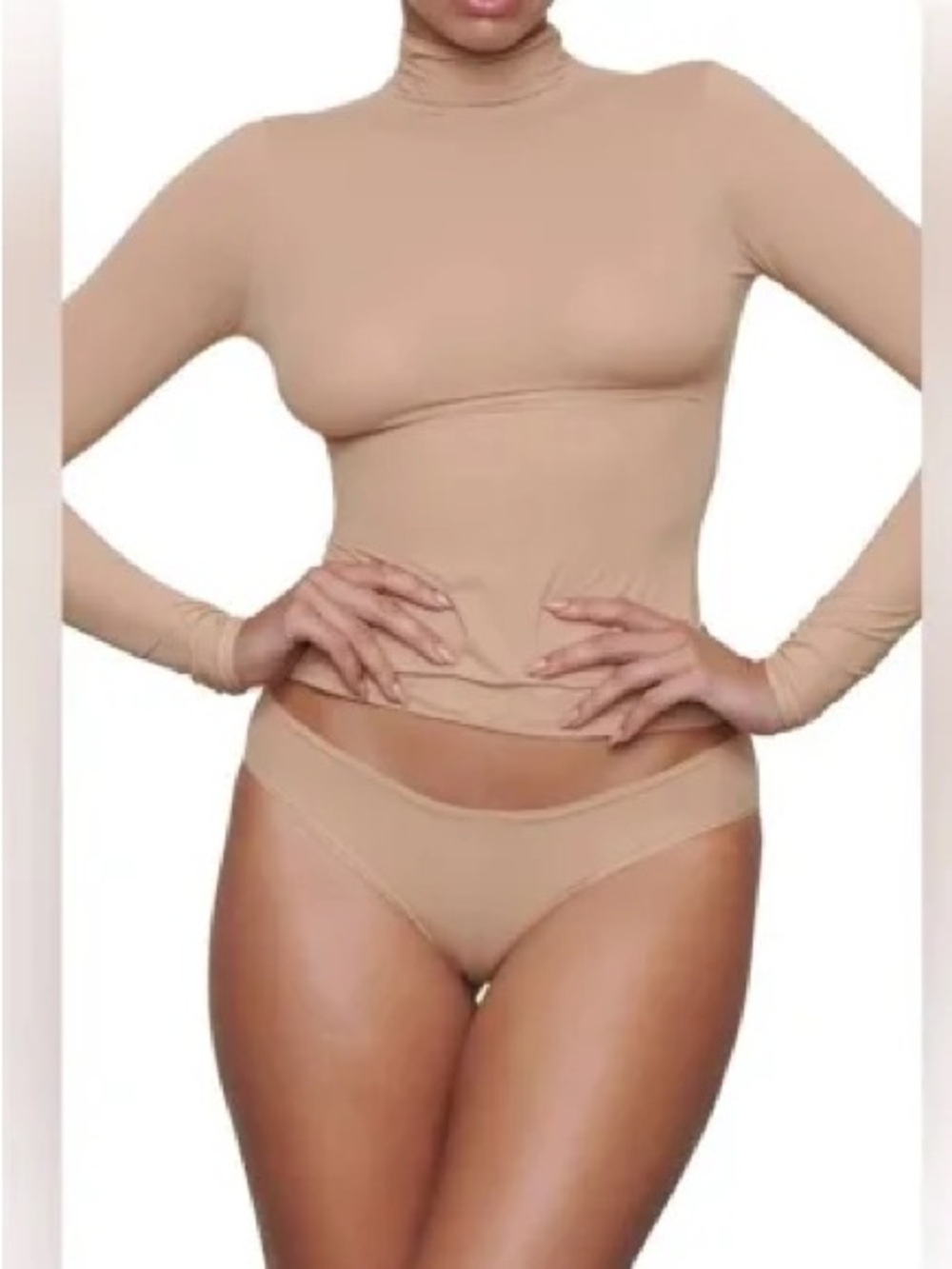 SKIMS Funnel Neck Long Sleeve Top